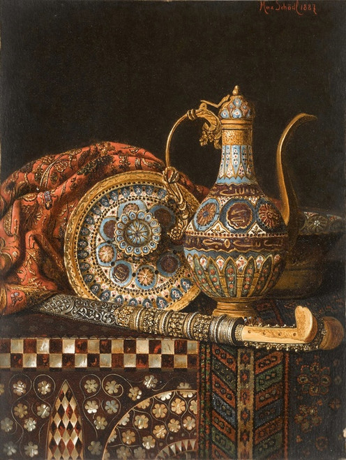 Digital Print - Still life with Coffee Pot and Yataghan by Max Schdl