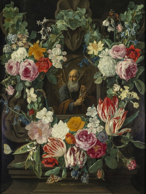 Digital Print - Allegory of Time in the wreath of flowers by Carstian Luyckx