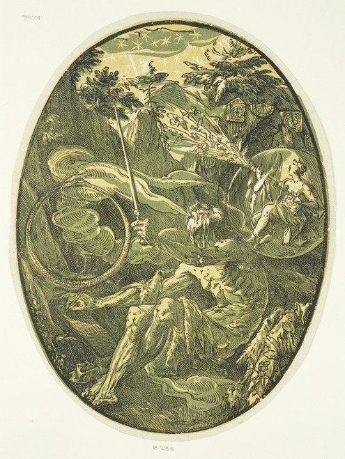 Digital Print - Demogorgon in the Cave of Eternity by Hendrick Goltzius