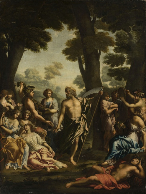 Digital Print - Saturn and muses by Giovanni Francesco Romanelli