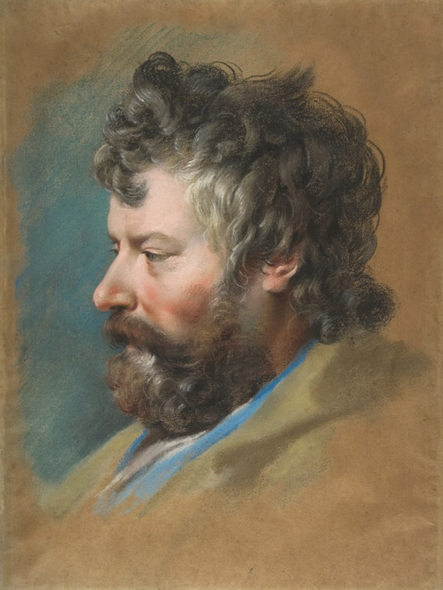 Digital Print - Head of a Bearded Man in Profile to Left by Franois Lemoyne