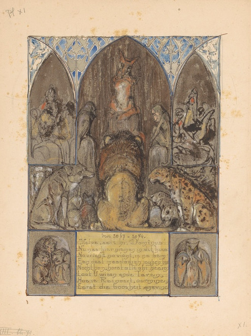 Digital Print - Reinaert spreekt tot koning Nobel en de verzamelde dieren by Bernard Willem Wierink