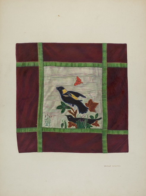 Digital Print - Applique Coverlet (Detail) by Adolph Opstad