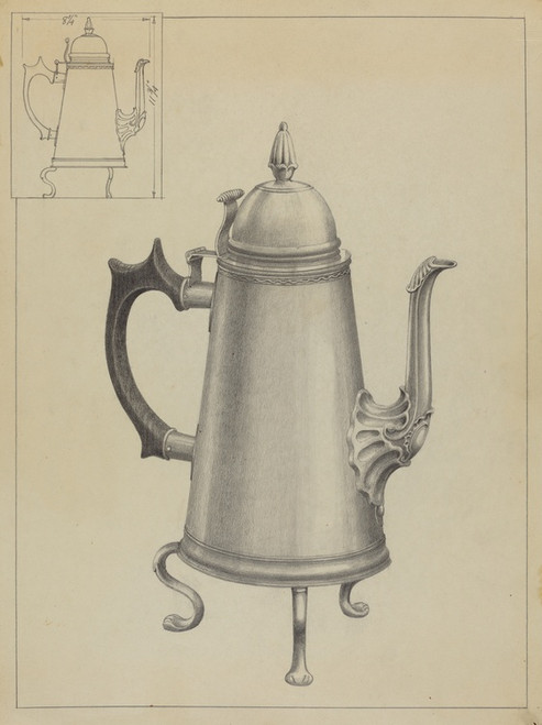 Digital Print - Silver Coffee Pot by Simon Weiss