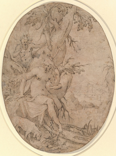 Digital Print - Diana and a Leering Satyr in a Forest by Paulus Willemsz. van Vianen