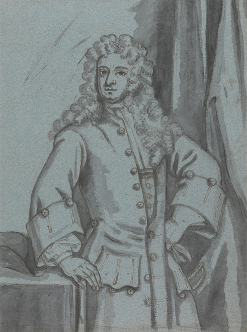 Digital Print - A Gentleman, wearing a Long Buttoned Coat with Large Cuffs by Edward Byng