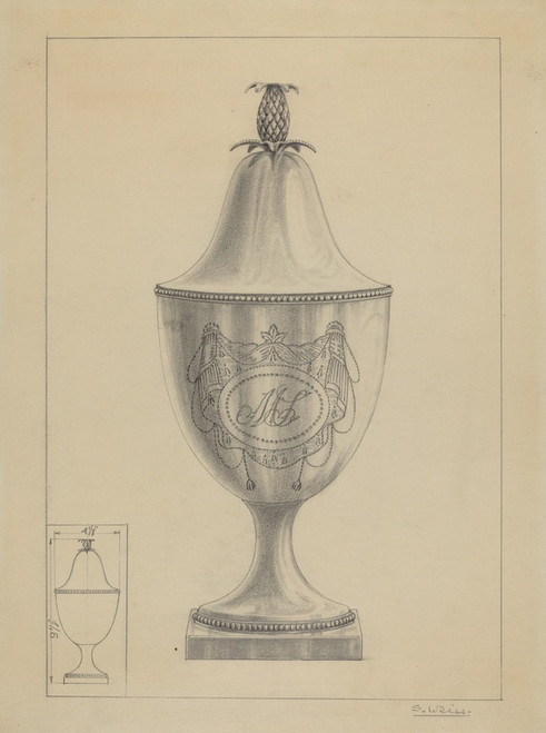 Digital Print - Silver Covered Sugar Urn by Simon Weiss