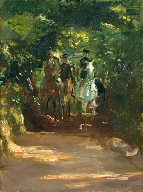Digital Print - Reitergruppe im Wald by Max Slevogt