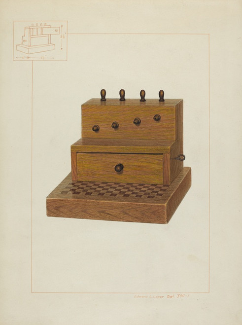 Digital Print - Sewing Kit and Spool Box by Edward L. Loper
