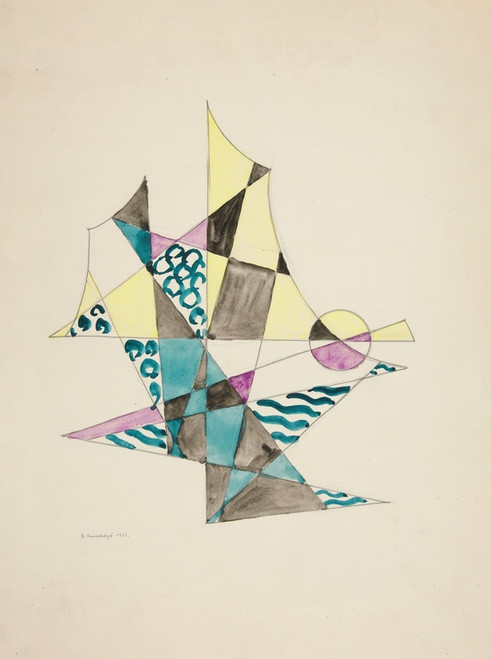 Digital Print - Abstraction Based on Sails,I by David Kakabadz