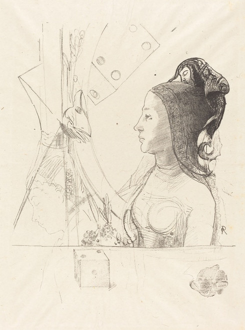 Digital Print - Femme de Profil (Profile of a Woman) by Odilon Redon