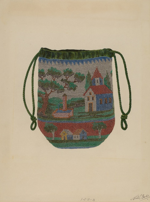 Digital Print - Beaded Bag by Frank C. Barks