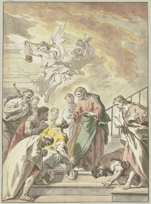 Digital Print - Christus reicht das Abendmahl by Jean Jouvenet