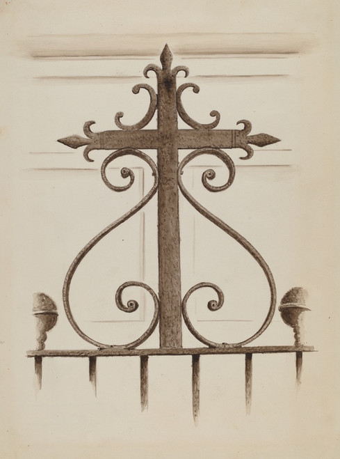 Digital Print - Wrought Iron Cross by American 20th Century
