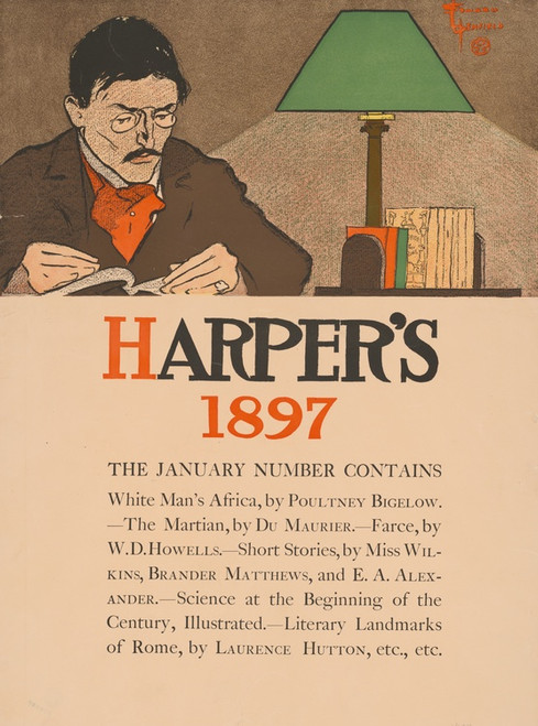Digital Print - Harper's 1897. January number contains by Edward Penfield