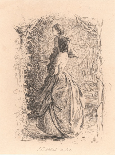 Digital Print - Happy Spring Time. Woman and Child Looking at Bird in Nest. by Sir John Everett Millais