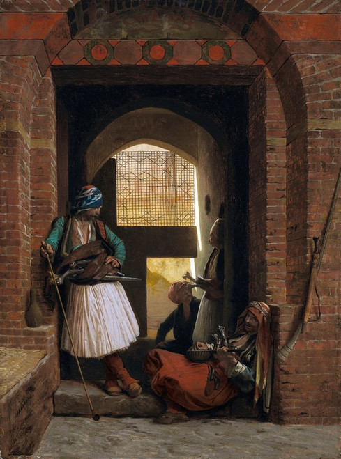 Digital Print - Corps de garde d'arnautes au Caire by Jean-Lon Grme
