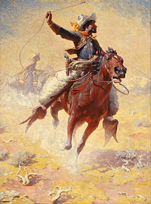 Digital Print - The Roping by William Robinson Leigh
