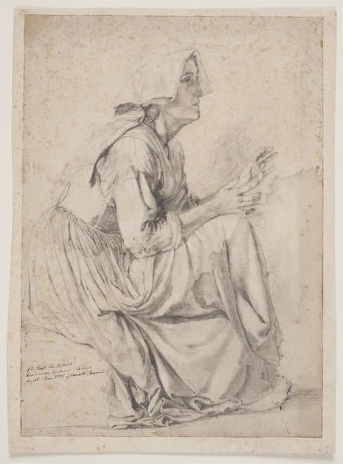 Digital Print - Frste studie til billedet med kvinderne ved font i A by Elisabeth Jerichau Baumann