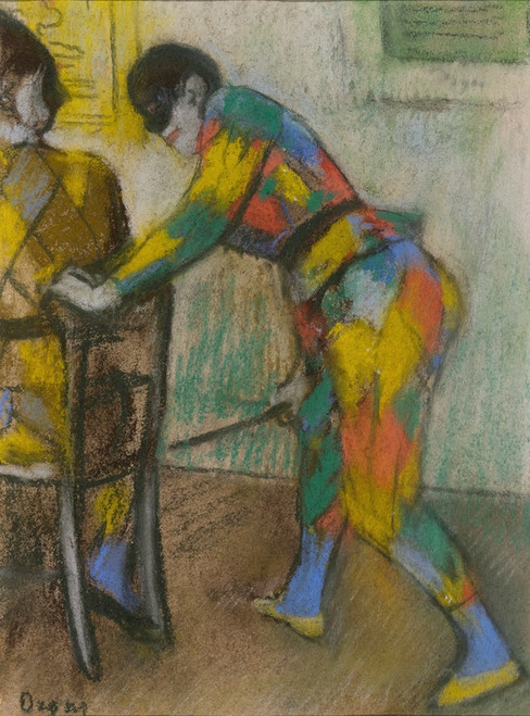 Digital Print - Two Harlequins by Edgar Degas
