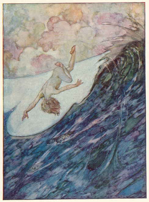 Digital Print - He gave three skips out of the water, a yard high, and head over heels by Alfred Edward Frederick Jackson