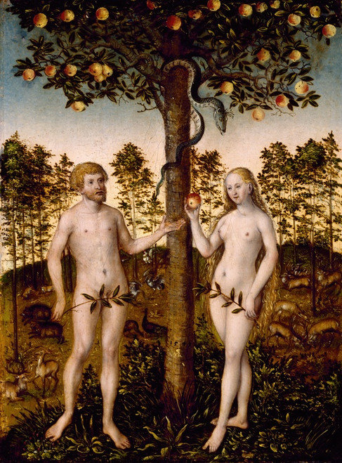 Digital Print - The Fall of Man by Lucas Cranach the Younger Digital Print - The Fall of Man by Lucas Cranach the Younger