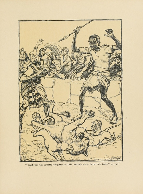 Digital Print - Cambyses was greatly delighted at this, but his sister burst into tears' by Arthur Rackham