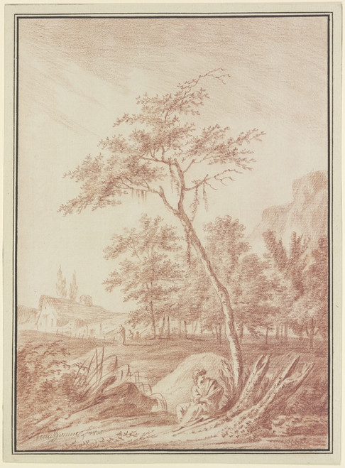 Digital Print - Eine Figur unter einem Baum sitzend by Jrme Preudhomme