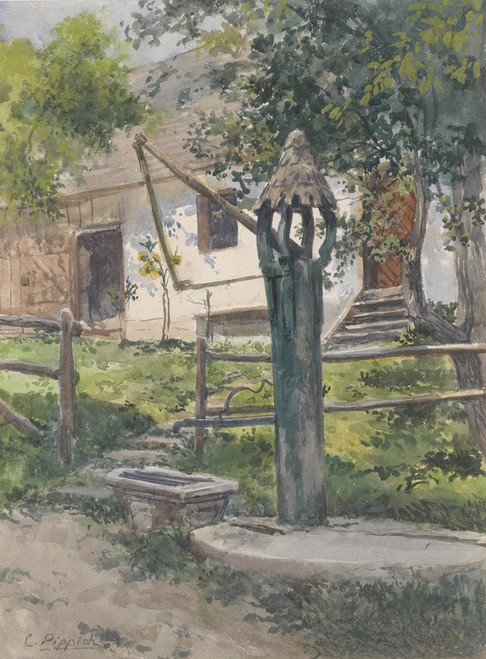 Digital Print - Ziehbrunnen in Neuhofen an der Ybbs by Carl Pippich