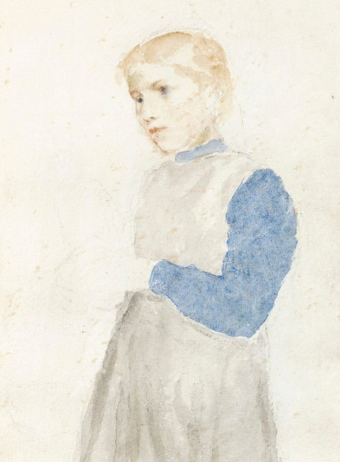 Digital Print - Study Of A StandingGirl by Albert Anker