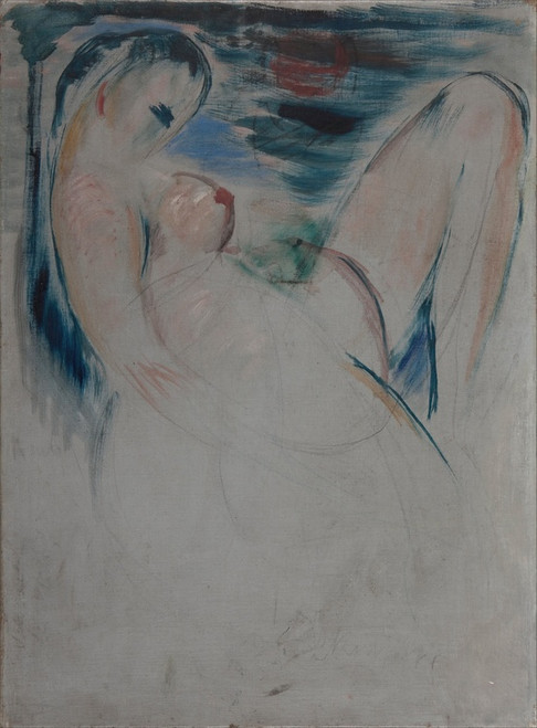 Digital Print - Reclining Female Nude by Wilhelm Lehmbruck