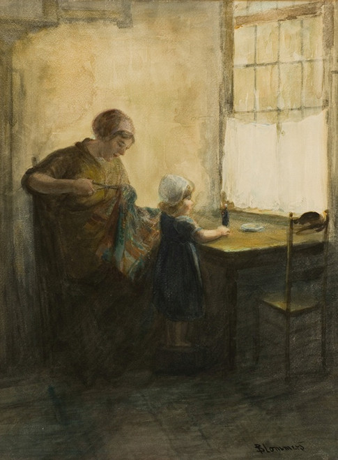 Digital Print - The Little Helper by Bernardus Johannes Blommers