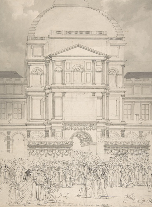 Digital Print - Crowd in Front of the Tuileries Palace During the Wedding of Napoleon to Marie-Louise of Austria by Charles Percier