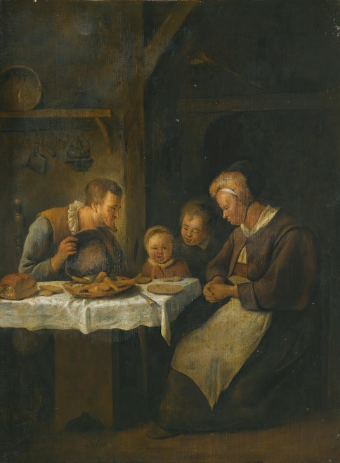 Digital Print - Grace Before A Meal by Jan Steen