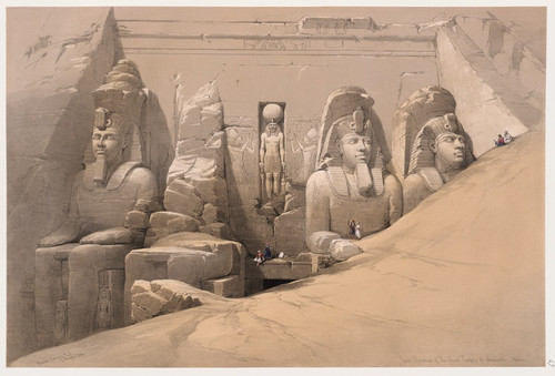 Front elevation of the Great Temple of Aboosimble [sic]. Nubia.(Frontispiece, vol. 2) (1846-1849) by David Roberts Art Print Download