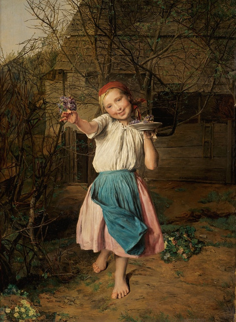 Digital Print - Das Veilchenmdchen (The Violet Girl) by Ferdinand Georg Waldmller