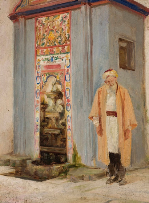 Digital Print - Local man by the fountain in Bakhchisaray. From the journey to Crimea by Jan Cigliski