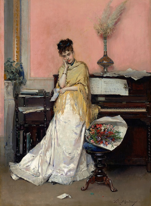 Digital Print - Reverie, The Letter by Raimundo de Madrazo y Garreta
