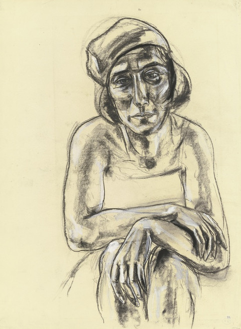 Digital Print - Halbfigurenbildnis einer Frau von vorne by Hanns Ludwig Katz