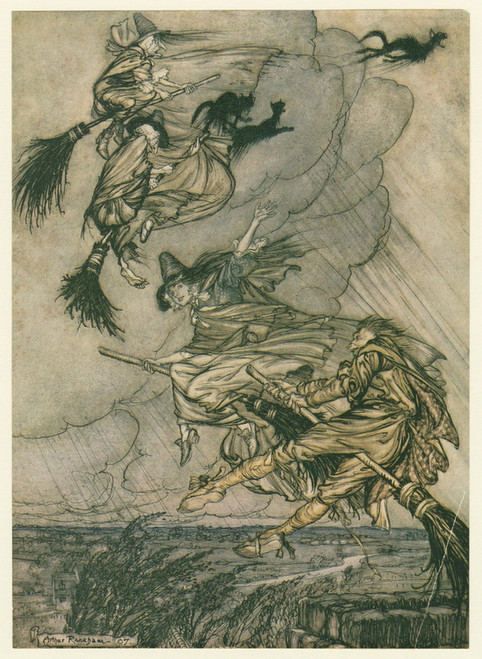 Digital Print - Hey! up the chimney, lass! Hey after you! by Arthur Rackham