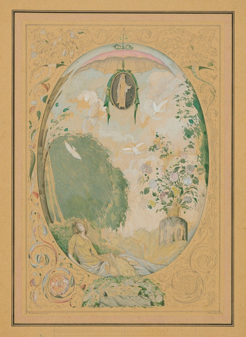 Digital Print - Fantasy; and Floral design for a frontispiece by Sergey Chekhonin