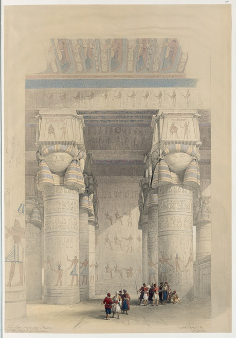 View from under the portico of the Temple of Dendera [Dandara]. (1846-1849) by David Roberts Art Print Download