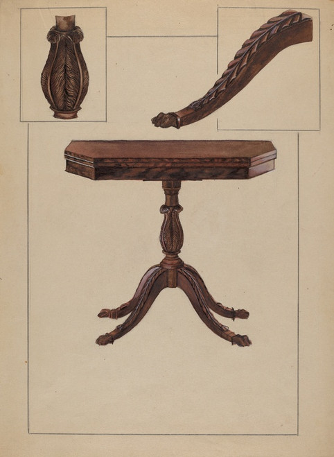 Digital Print - Card Table by Bessie Forman
