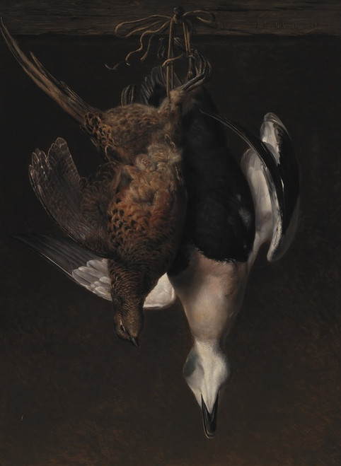 Digital Print - Game. A Pheasant And An Eider by Johan Laurentz Jensen