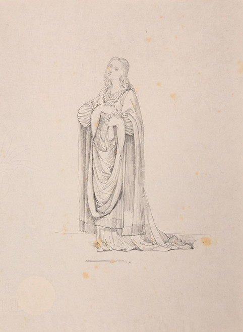 Digital Print - Jeune femme en costume XVe s. by Jacques-Raymond Brascassat