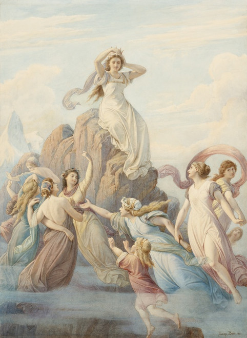 Digital Print - Illustration zu Schillers Berglied (Mittelteil) by Leopold Bode