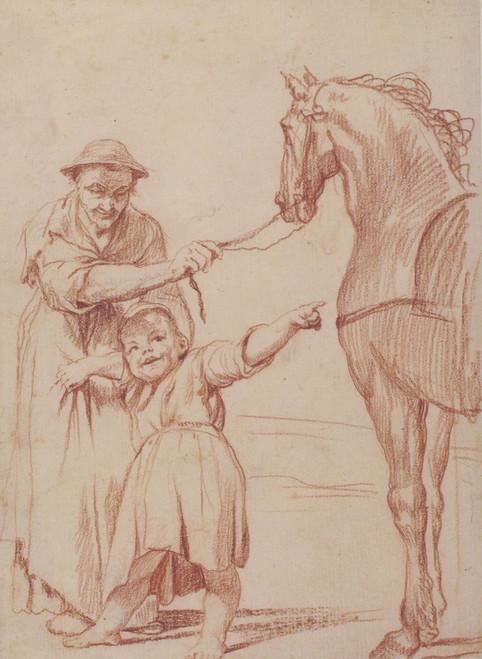 Digital Print - Marcolfa Persuades Cacasenno to Mount a Horse by Giuseppe Maria Crespi