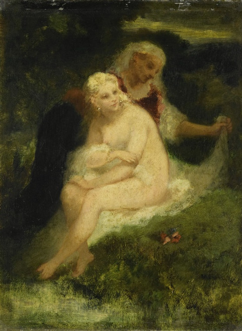 Digital Print - After the Bath by Narcisse-Virgile Diaz de La Pea