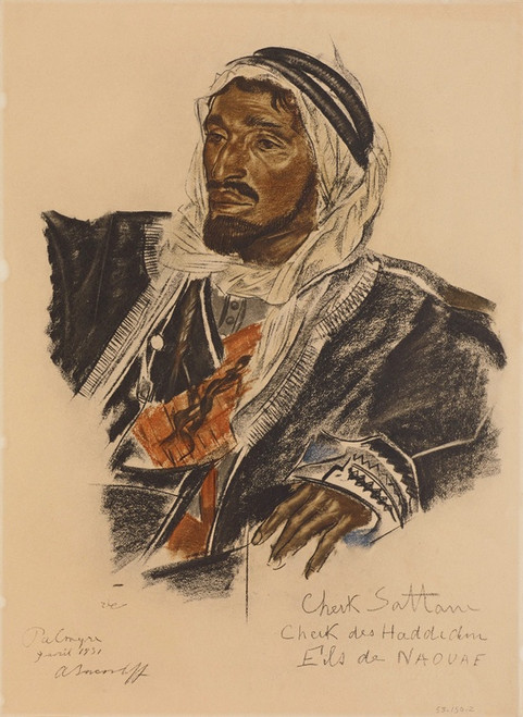 Digital Print - Cheikh Sattane, Chef de la tribu Haddidine (Palmyre) by Alexandre Jacovleff