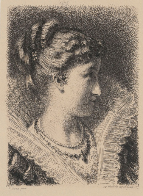 Digital Print - Portrait of a Young Woman by Jean Baptiste Pierre Michiels